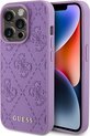 Coque arrière estampillée Guess 4G - Convient pour Apple iPhone 15 Pro (6,1") - Violet