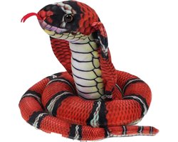 Pia Soft Toys Knuffeldier Cobra slang - zachte pluche stof - rood - kwaliteit knuffels - 120 cm
