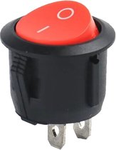 Wipschakelaar ON-OFF ⌀20mm - 2-pins - Rond - 6A 250V - KCD1-202 - Rood