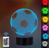 Go Go Gadget - 3D lamp - LED - 7 Kleuren - Illusielamp - Nachtlamp - Bureaulamp - Werkt op AA batterijen - Met afstandsbediening - Voetbal