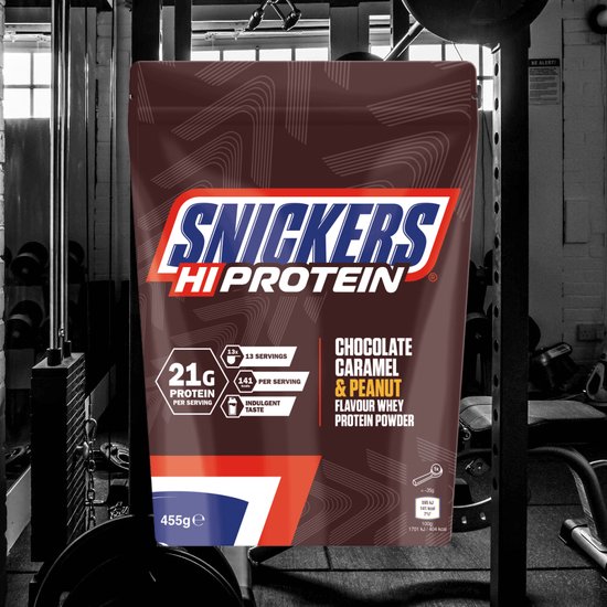 Snickers Protein Powder (455g) Chocolate, Caramel & Peanut Flavour - Eiwitten - Wei-eiwit concentraat van Merkloos — afbeelding 4