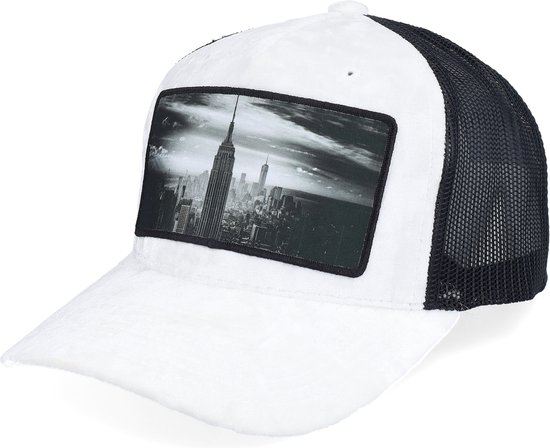 Hatstore- New York Skyscraper Velvet White/Black A-frame - Calza Pennello Cap