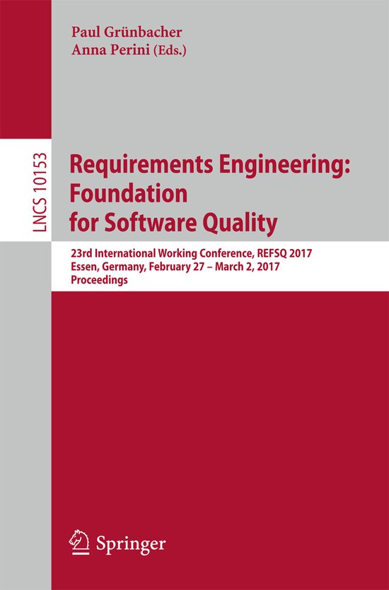 Requirements Engineering: Foundation for Software Quality - cover
