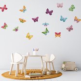Muursticker Vlinders - Hoogte vlinder 16 cm - Hoogte vlinder 16 cm - baby en kinderkamer - muursticker dieren alle
