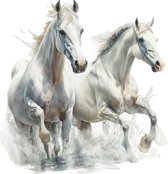 Muursticker Paarden - 30 x 30 cm - baby en kinderkamer - muursticker dieren slaapkamer woonkamer