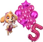 Paw Patrol Skye ballonnen pakket - 61x91cm - 5 jaar - Folie Ballon set - Themafeest - Verjaardag - Ballonnen - Versiering - Helium ballon