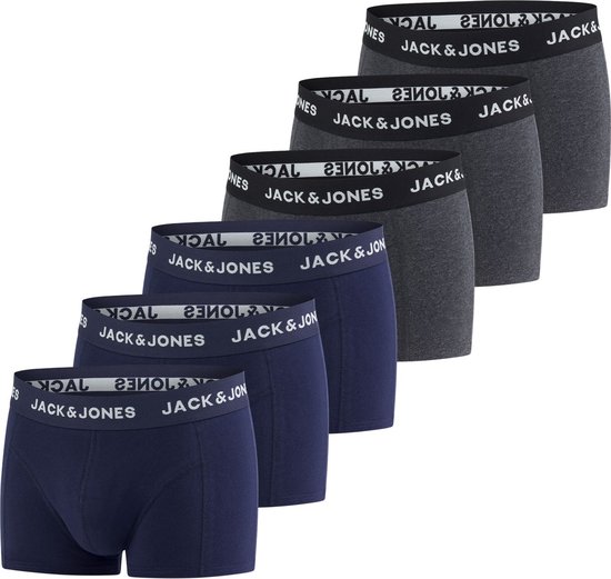 Jack & Jones Heren Boxershorts Basic Trunks 6 Pack Veelkleurig XXL Katoenen Ondergoed Onderbroeken