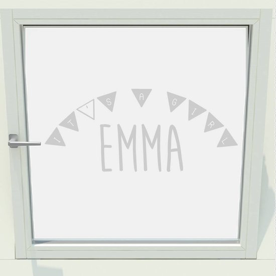 Autocollant de naissance C'est une fille avec un nom - Oranje - 140 x 60 cm - Muursticker4Sale