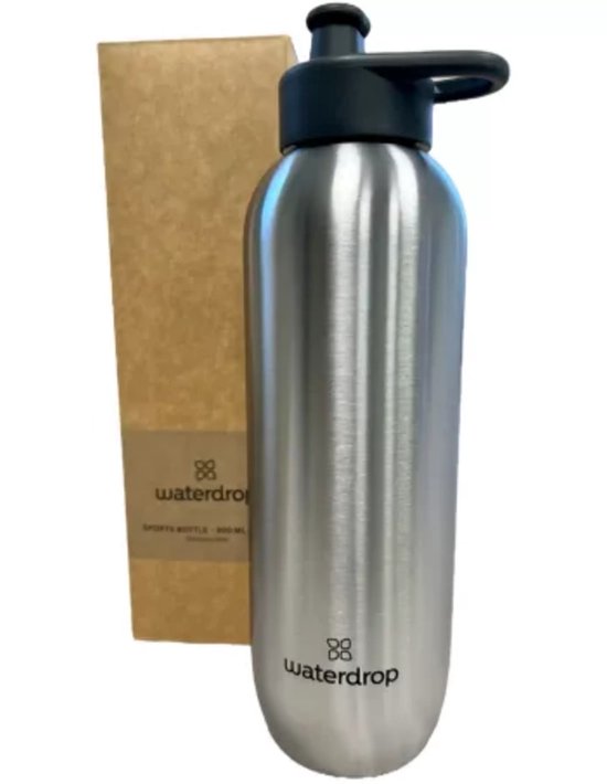 Waterdrop Sports bottle 800 ml Silver with pull-up cap