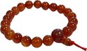 Oranje carneool kralenarmband met rode draad