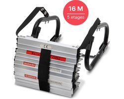SAVS ESC-1600 Vluchtladder 16 meter - 5 verdiepingen - Brandtrap - Noodladder - Vluchttouw - Brandtrapladder oprolbaar - Vluchttrap