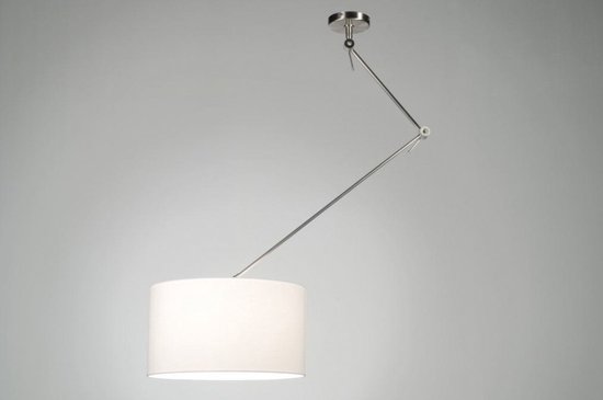 Lumidora Hanglamp 30005 - BRISBANE - E27 - Wit - Textiel - ⌀ 45 cm
