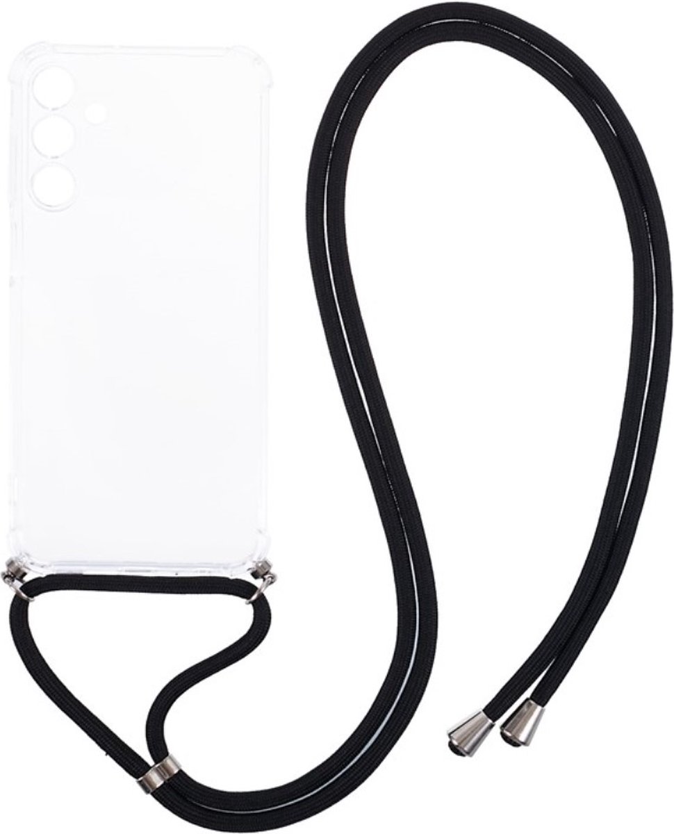 Anti-shock Back Cover Samsung Galaxy A55 Transparant met Koord