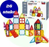 Magnetic Tiles - Magnetisch speelgoed - 26 stuks - Montessori speelgoed - Magnetische tegels - Magnetische bouwstenen