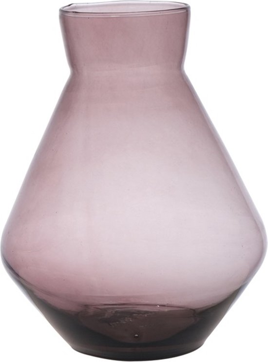 Hakbijl Glass Bloemenvaas Alexandra - transparant mauve - eco glas - D25 x H30 cm