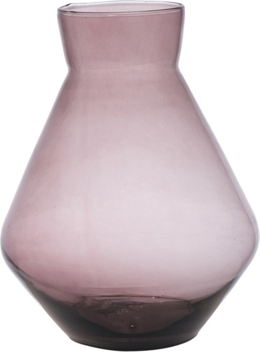 Hakbijl Glass Bloemenvaas Alexandra - transparant mauve - eco glas - 25 x 30 cm
