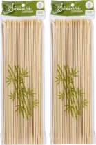 Sateprikkers - 200x - bamboe hout - 25 cm - barbecue spiezen - satestokjes