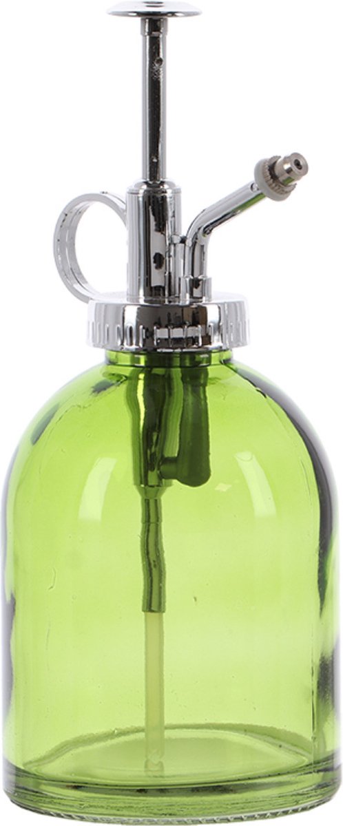 Esschert Design plantenspuit vernevelaar glas smaragdgroen zilver 18.5 cm