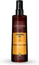 Celenes by Sweden Herbal Tanning Oil 200ml - Bruining Olie - Zelfbruiner - Natuurlijke Bruining, Hydraterend met Cacao, Caroteen & Vitamine E - Vrij van Parabenen en Alcohol