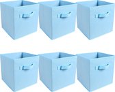 RAMBUX® - Panier de rangement - Organisateur - Panier en Tissus - Carré - 26,5 x 26,5 x 28 cm - 21 litres - Convient aux Armoires IKEA KALLAX - Blauw clair