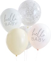Ginger Ray - Ballonnen baby shower - floral Hello Baby - 5 stuks