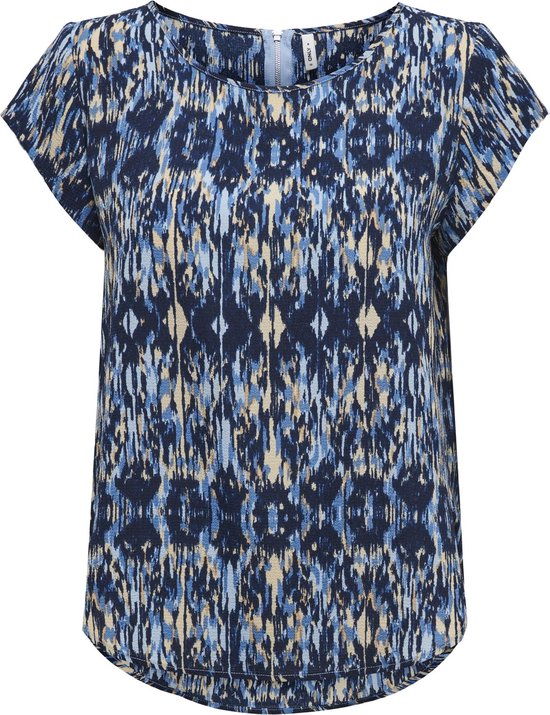 Only T-shirt Onlvic S/s Aop Top Noos PTM 15161116 Forever Blue/ethnic Reb Femme Taille - 40