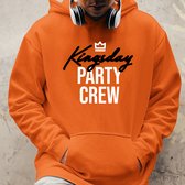 Oranje Koningsdag Hoodie Kingsday Party Crew - Maat L - Uniseks Pasvorm - Oranje Feestkleding