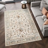 Tapiso Tapis Rétro Beige Crème Vintage Tapis Oriental À Poils Courts Taille - 200x300