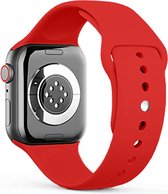 Zachte Siliconen Sport Band S/M - Red - Geschikt voor Apple Watch 38mm - 40mm - 41mm - Waterproof smartwatchband voor iWatch series 9 8 7 6 5 4 3 2 1 SE kleine modellen