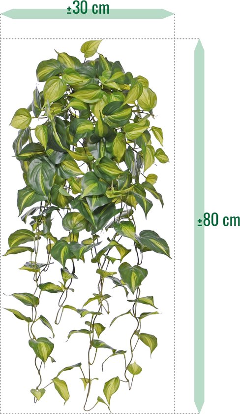 Philodendron Scandens Brasil kunst hangplant 80cm