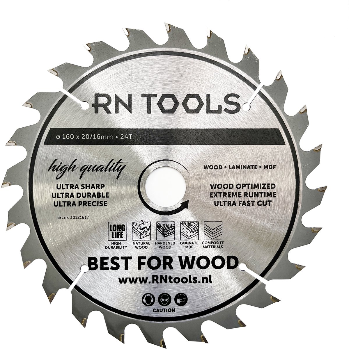 RNtools Cirkelzaagblad 160 mm - 24 tanden - voor Hout, MDF, Multiplex - Speciaal voor Festool