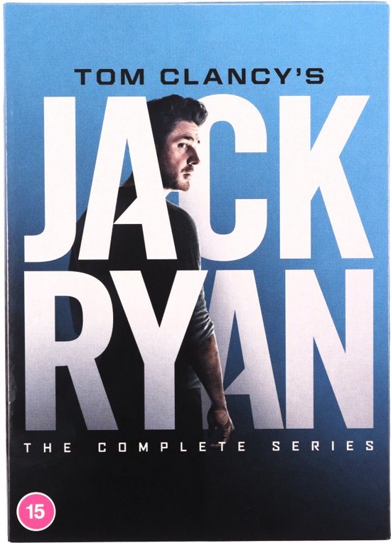 De voorkant van de Tom Clancy's Jack Ryan dvd-box met de titel en een afbeelding van Jack Ryan.