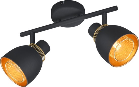 LED Plafondspot - Torna Blado - E14 Fitting - 2-lichts - Rechthoek - Mat Zwart - Metaal