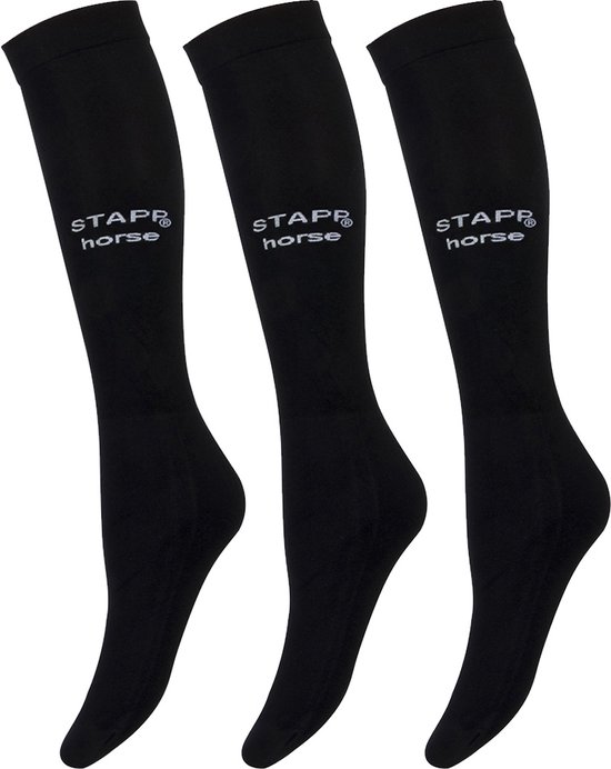 STAPP [horse] - Paardrijsokken 33700 ULTRA FINE Unisex - 3-Pack - Maat 36/42 - Zwart