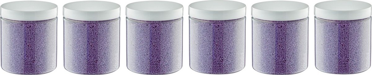Goedkoopste Badkaviaar Lavendel - 200 gram - Pot met witte deksel - set van 6 stuks - bad parels voor in bad