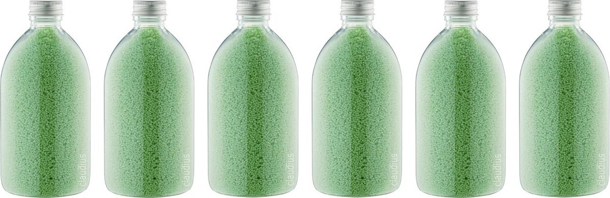 Goedkoopste Badkaviaar Eucalyptus - 400 gram - Fles met aluminium dop - set van 6 stuks - bad parels voor in bad