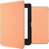 iMoshion Ereader Cover / Hoesje Geschikt voor Kobo Nia - iMoshion Canvas Sleepcover Bookcase zonder stand - Oranje / Peach