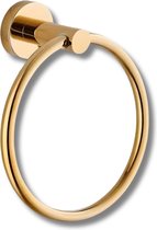 Antusias® Embrace Series - Gouden Roestvrijstalen Handdoekring - Ø14.5cm - Inclusief Bevestigingsmateriaal - Badkamer - Gouden handdoekhouder - Douche