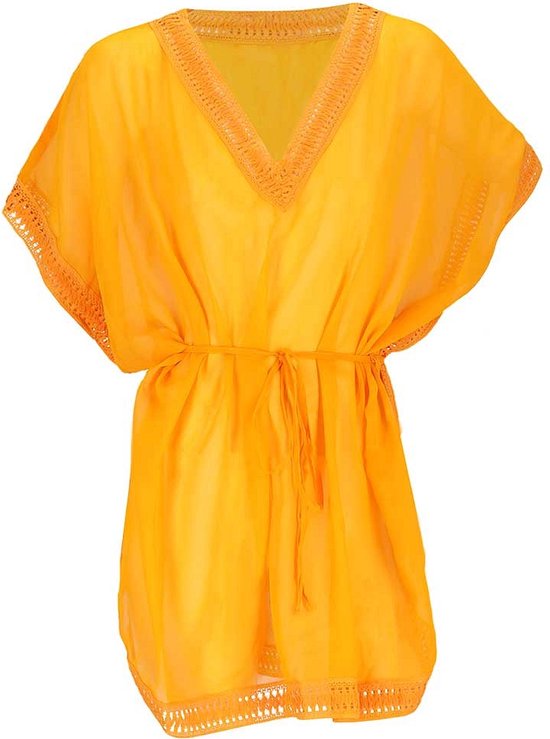 Robe d’été Femmes - Overtop - Ocre - Taille unique - Robe de plage - Robes d'été Femmes - Robe d’été Femmes Adultes
