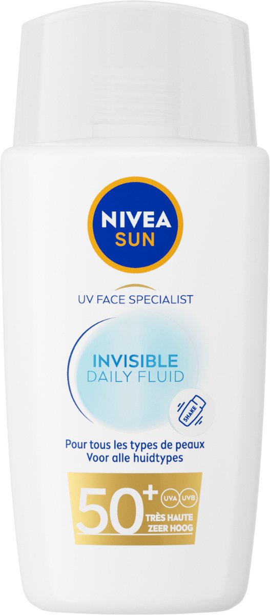Goedkoopste NIVEA SUN UV Face Invisible Daily Fluid Ultralichte Zonnebrand Gezicht - SPF 50 - Zonnebrandcrème - Trekt Snel In - 40ml