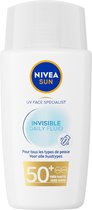 NIVEA SUN UV Face Invisible Daily Fluid SPF 50+ - Zonnebrandcreme gezicht - Zonbescherming - 40ml