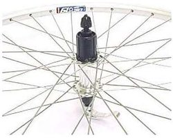 Roland achterwiel 28 uitval cass 8/9v ZAC19 zilver RVS spk