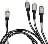 IWH USB-laadkabel USB-C, USB-micro-A bus, Apple Lightning stekker 1.2 m 019057