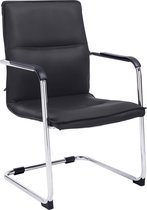 CLP Seattle Bezoekersstoel - Met armleuning - Eetkamerstoel - Kunstleer - zwart