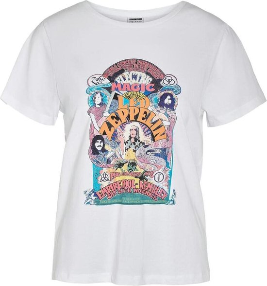 Noisy may T-shirt Nmnate Led Zeppelin S/s T-shirt Fwd 27032240 Bright White Dames