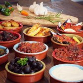 Set van 6 tapasschalen, kleurrijke ovenschaal, 175 ml cazuela-schaal, dessertschaal, mediterran, Ø 11,5 cm, traditioneel aardewerk uit Spanje