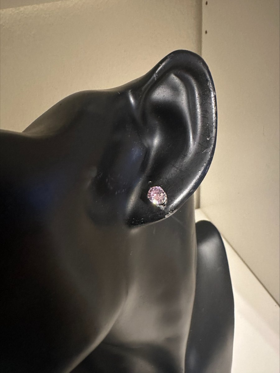 Rose zirkonia magneet oorknoppen 0.5