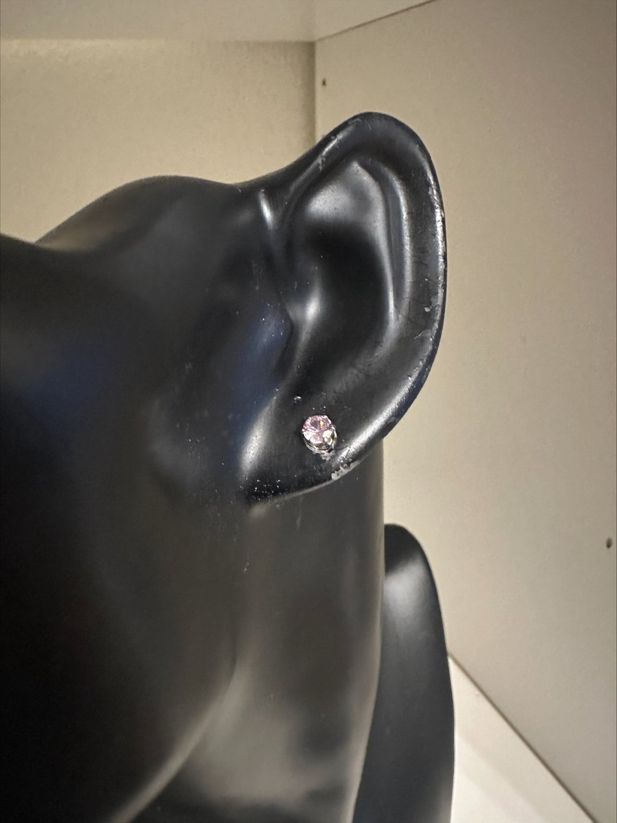 rose zirkonia magneet oorknoppen 0.4 diameter