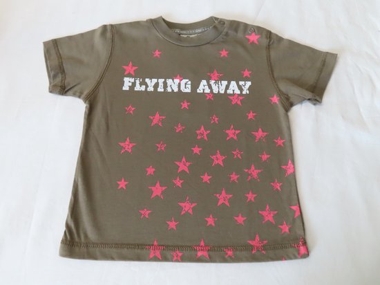 T shirt - Korte mouwen - Jongens - Kakibruin , roze - Sterren - 12 maand 80