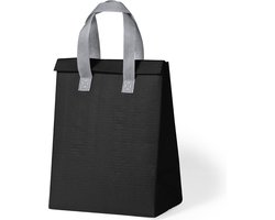 Koeltas met klittenbandsluiting - Lunchtas - Thermotas - Coolerbag - Kunststof - Zwart